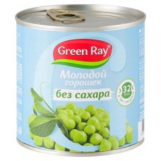 Горошек зеленый Green Ray без сахара, 425 мл