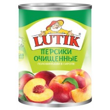 Персики очищенные LUTIK половинки в сиропе, 425 мл