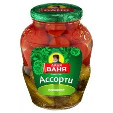 Ассорти овощное «Дядя Ваня» маринованное огурцы и томаты, 1,8 кг