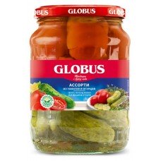 Ассорти овощное GLOBUS томаты и огурцы, 720 мл