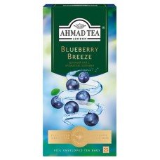 Чай зеленый Ahmad Tea с ароматом голубики в пакетиках, 25х1,8 г