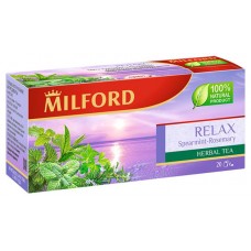 Напиток чайный Milford Relax Мята курчавая-Розмарин в пакетиках, 20х1,75 г
