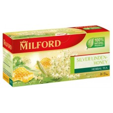 Травяной напиток MILFORD липа серебристая с медом в пакетиках, 20х2,25 г
