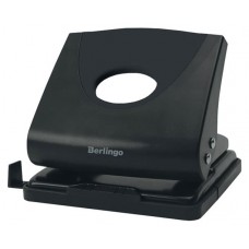 Дырокол Berlingo Office Soft 20л пластиковый черный с линейкой