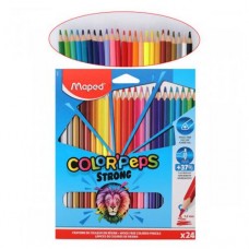 Карандаши цветные Maped Color'peps Strong трехгранные, 24 цвета