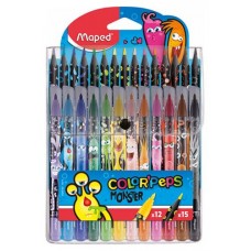 Набор для рисования  Maped 12 фломастеров + 15 цветных карандашей
