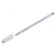 Ручка гелевая Crown Hi-Jell Metallic серебряная, 0,7 мм