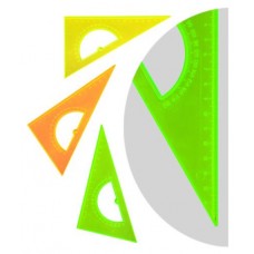 Треугольник 30° «СТАММ» Neon Crystal с транспортиром 16 см