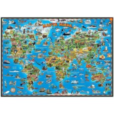 Карта мира настольная детская