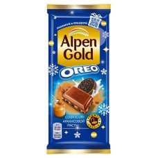 Купить Шоколад Alpen Gold Oreo молочный с арахисовой пастой и кусочками печенья, 95 г