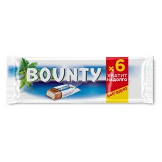 Шоколадный батончик Bounty, 6x27,5 г