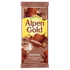 Шоколад Alpen Gold Капучино молочный с начинкой, 90 г