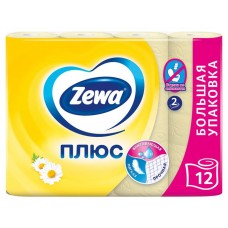 Купить Туалетная бумага Zewa Plus Ромашка 2 слоя, 12 рулонов