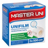Лейкопластырь Master Uni Unfix на полимерной основе, 3х500 см