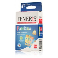 Лейкопластырь Teneris Fun Kids бактерицидный с ионами серебра, 20 шт