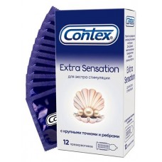 Презервативы Contex Extra Sensation с крупными точками и ребрами, 12 шт