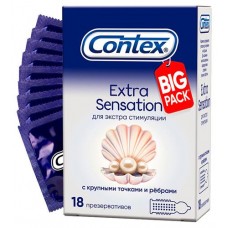 Презервативы Contex® Extra Sensation, с крупными точками и ребрами, 18 шт