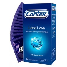Презервативы Contex Long Love с анестетиком продлевающие половой акт, 12 шт