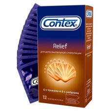 Презервативы Contex® Relief 6 с ребрами и 6 с точками, 12 шт