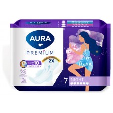 Прокладки женские Aura Premium Night, 7 шт