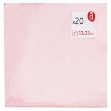Салфетки бумажные Actuel 2-слойные розовые 33х33 см, 20 шт