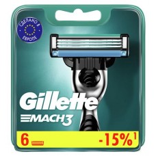 Сменные кассеты для мужской бритвы Gillette Mach3, 6 шт