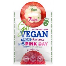 Тканевая Fruity маска для лица «Go Vegan 7 Days» Friday Pink Day, 25 г