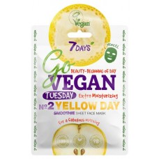 Тканевая Smoothie маска для лица «Go Vegan 7 Days» Tuesday Yellow Day, 25 г