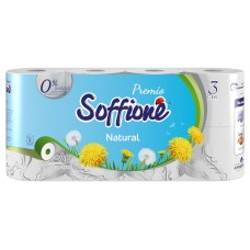 Туалетная бумага Soffione  Premio Natural, 3 слоя, 8 рулонов