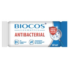 Влажные салфетки BioCos Антибактериальные, 60 шт