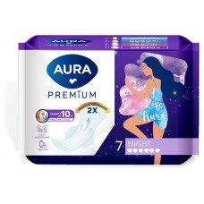 Прокладки женские Aura Premium Night, 7 шт