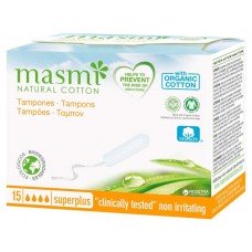 Купить Тампоны гигиенические Masmi Natural Cotton Super Plus, 15 шт
