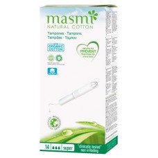 Тампоны гигиенические Masmi Natural Cotton Super с аппликатором, 14 шт