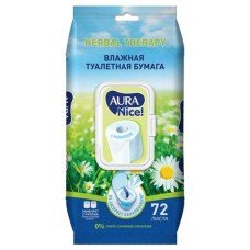 Купить Влажная туалетная бумага Aura антибактериальная, 72 шт