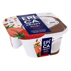 Йогурт EPICA Crispy клубника миндаль кокосовое печенье белый шоколад 7,3%, 138 г