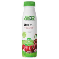 Йогурт питьевой «Эконива» вишня-черешня-семена чиа 2,5%, 300 г