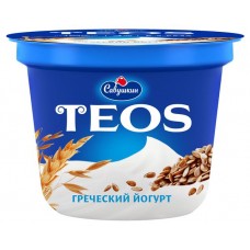 Йогурт «Савушкин» Греческий Teos злаки с клетчаткой льна 2%, 250 г