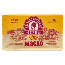 Масло сливочное «Александровская ферма» Традиционное 82,5%, 180 г