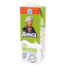 Молоко «Амка» ультрапастеризованное 1,5%, 975 мл