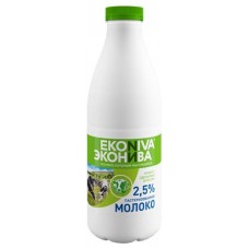 Молоко EkoNiva пастеризованное 2,5%, 1 л