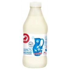 Молоко пастеризованное АШАН Красная птица 2,5%, 1400 г