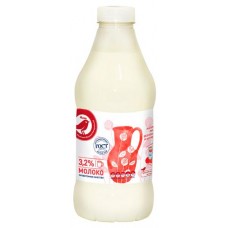 Молоко пастеризованное АШАН Красная птица 3,2%, 1400 г