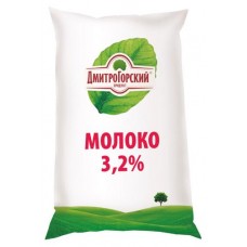 Молоко питьевое «Дмитрогорское» пастеризованное 3,2%, 900 мл
