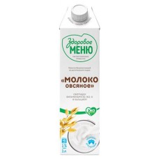 Купить Молоко овсяное «Здоровое МЕНЮ» обогащенное Ca и витаминами 1%, 1 л