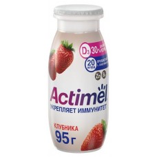 Напиток кисломолочный «Actimel» с клубникой 1,5%, 95 г