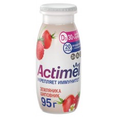 Напиток кисломолочный «Actimel» с земляникой и шиповником 1,5%, 95 г