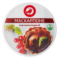 Сыр АШАН Красная птица Маскарпоне шоколадный, 200 г