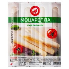Сыр мягкий АШАН Красная птица Моцарелла палочки 45%, 120 г