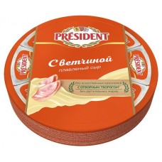 Сыр плавленый President с ветчиной 45% 8 долек, 140 г