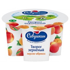 Купить Творог «Савушкин» 101 зерно+сливки персик-абрикос 5%, 130 г